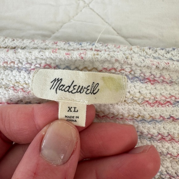 Madewell Womens Space-Dye Stripe Scoop Neck Pullover Sweater Knit Top XL AF983 - Picture 4 of 15